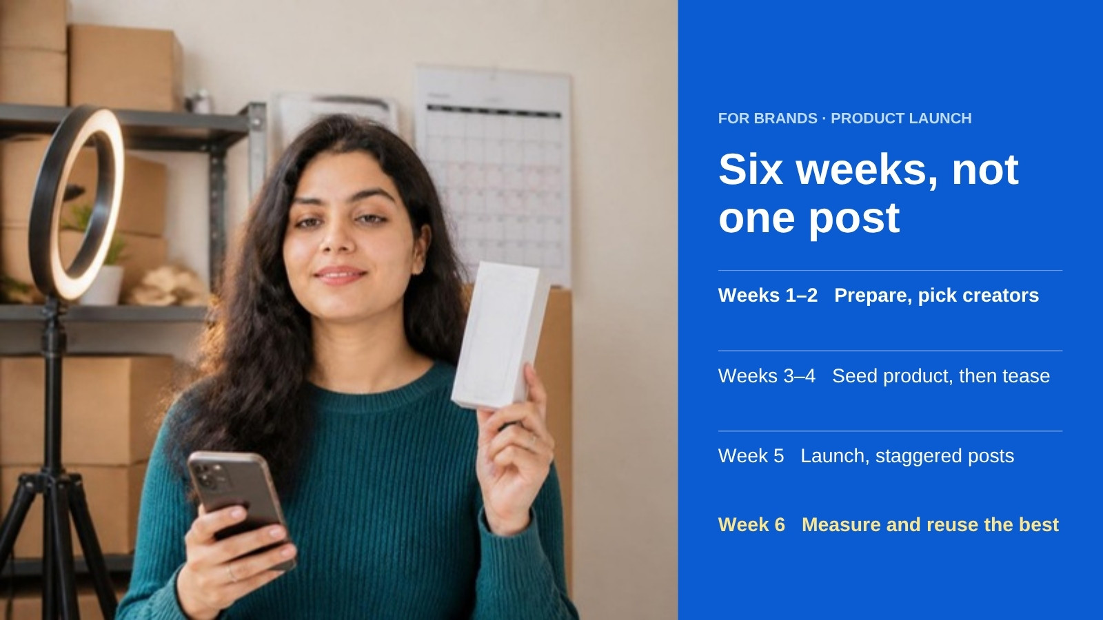 How to Launch a Product With Creators: A 6-Week Playbook for Brands